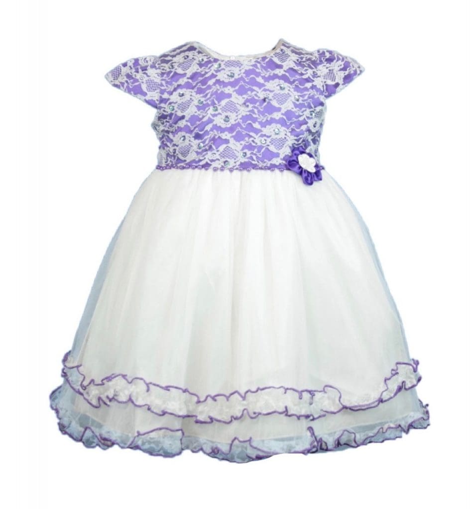 Baby Girl Purple and White Lace Dress UpTown Kids