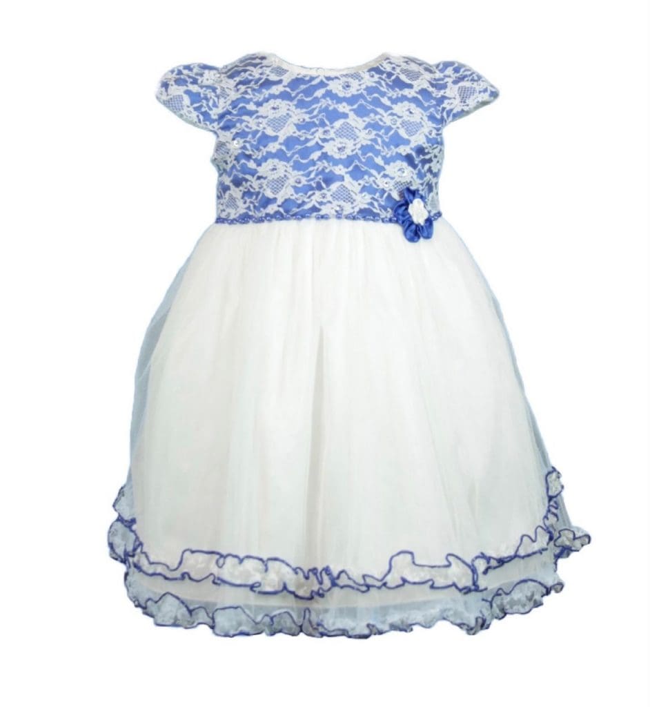 Baby Girl Royal Blue and White Lace Dress UpTown Kids