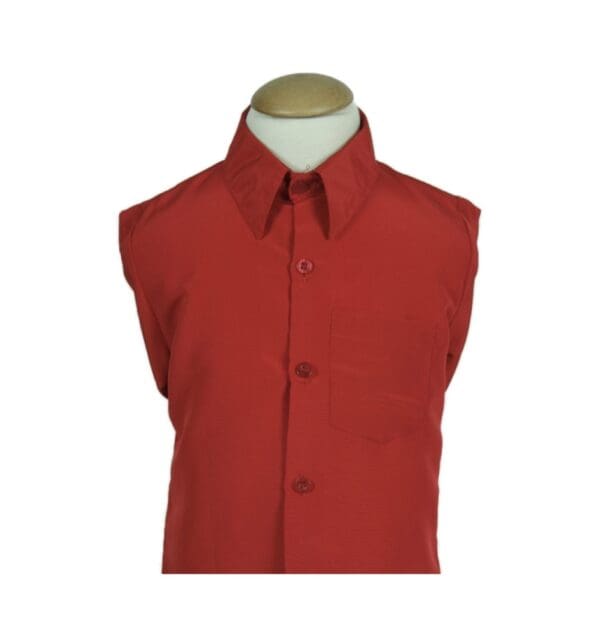 Long Sleeve Button Up Shirt - Red